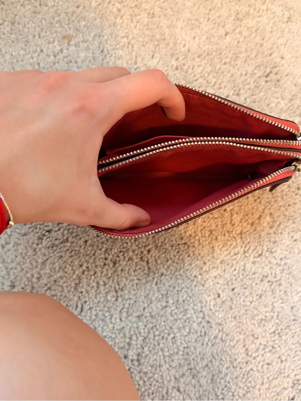 Coach Women's Pink Leather Wristlet Clutch